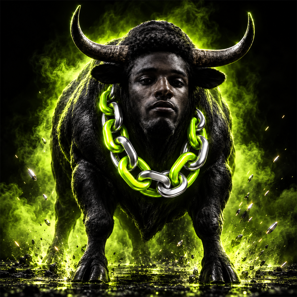 Twine Ansem launch artwork glowing with acid-green energy